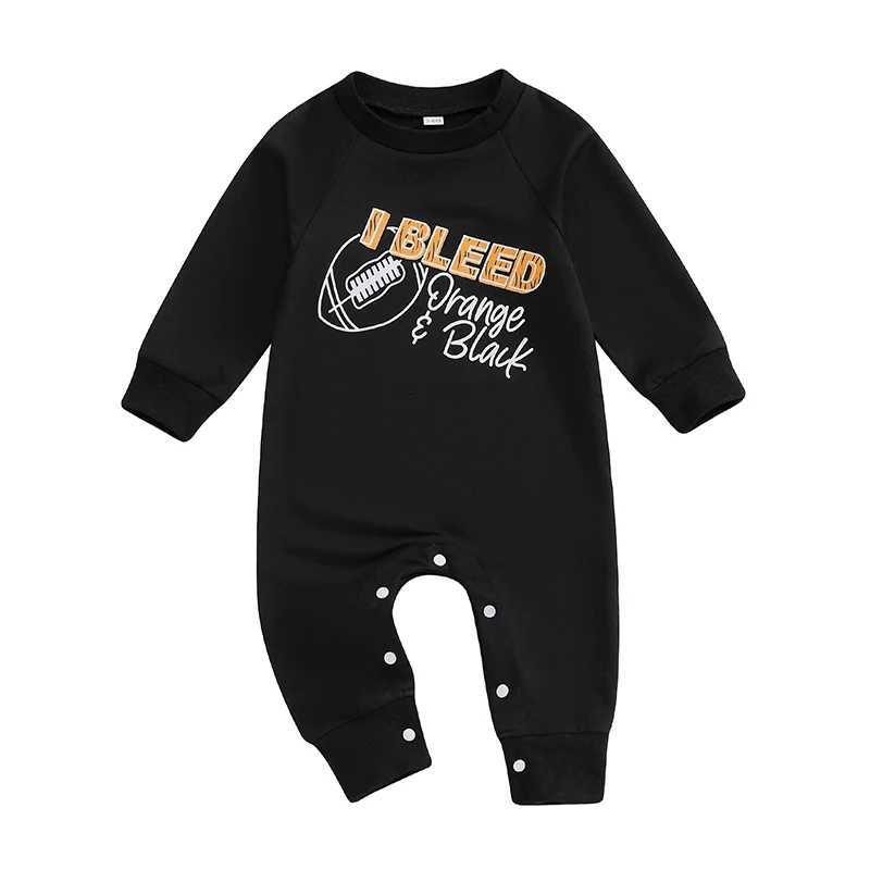 Clothing Sets Infant Baby Boy Sweatshirt Romper Autumn Fashion Letter Football Print Long Sleeve Round Neck Jumpsuit Fall Clothes Outfit H241126