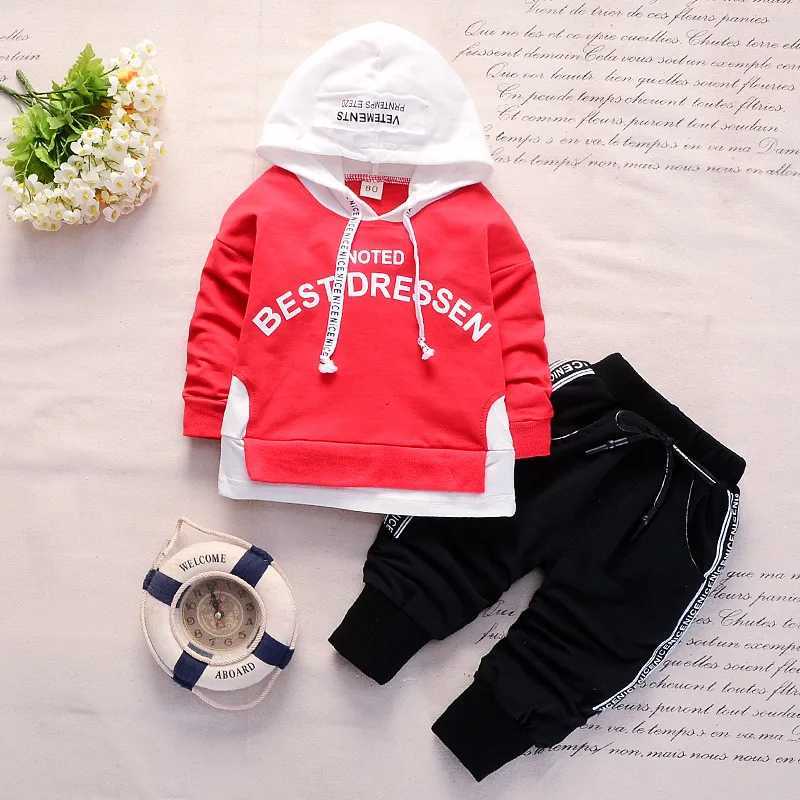 Clothing Sets New Spring Autumn Cotton Boys Clothes Outfit Kids Baby Sports Hooded Tops Pants 2pcs Sets Fashion Children Casual Tracksuits H241126