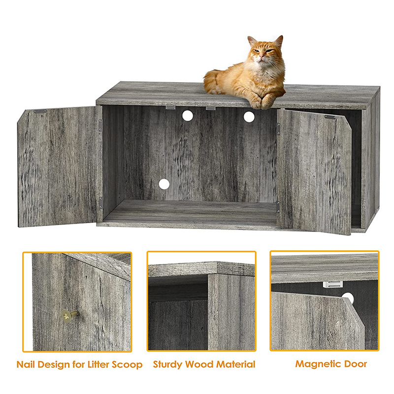 Indoor cat room wooden litter box can be stacked wooden furniture people pet sharing