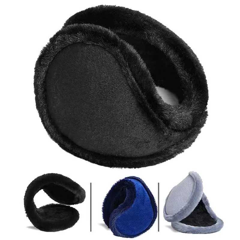 Warm thick velvet earmuffs for winter outdoor bicycles wool rabbit fur for mens bicycles plush soft earmuffs W241126