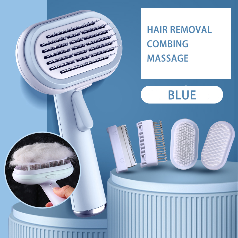 Dropshipping Multi-function Pet Hair Grooming Tool Massage Hair Removal Comb And Bristle Brush Comb Set For All Breeds Dogs Cats