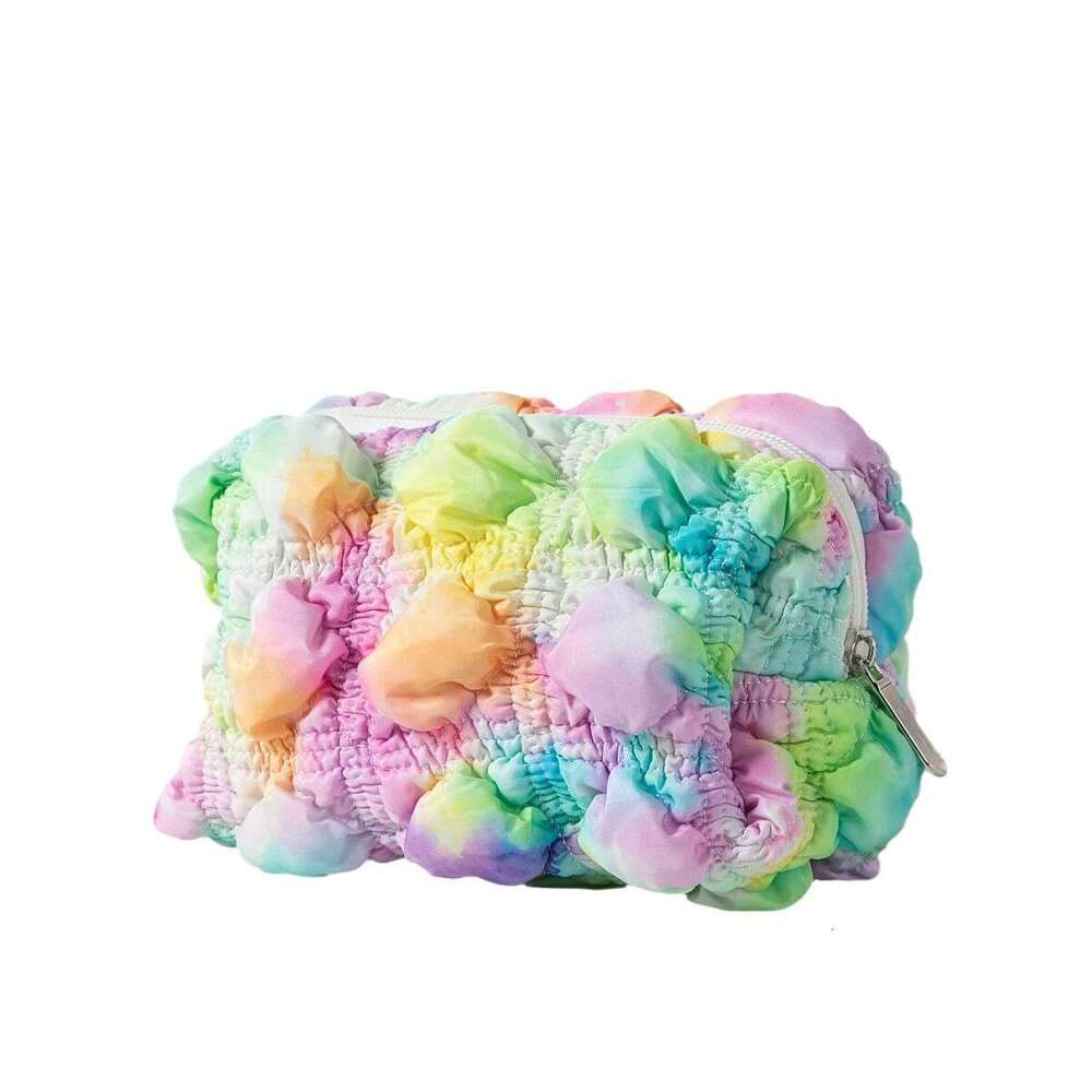 New Bubble Grid Makeup for Women, Handheld, Portable, Square, Waterproof, Cute, Travel, Toilet and Storage Bag