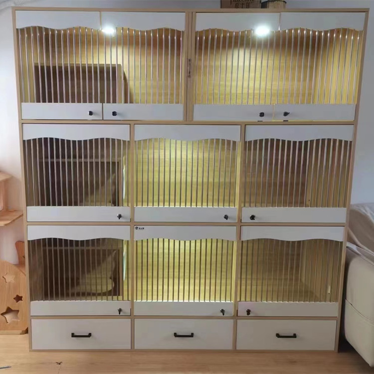 Cat Accessories Katzen Breathable Breeding Cat home for Kitten Cats Large Space Solid wood Cage House