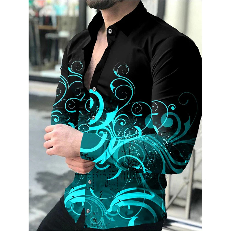 mens long sleeved casual full matching fashion street mens lapel single breasted long sleeved top-level mens clothing 241125