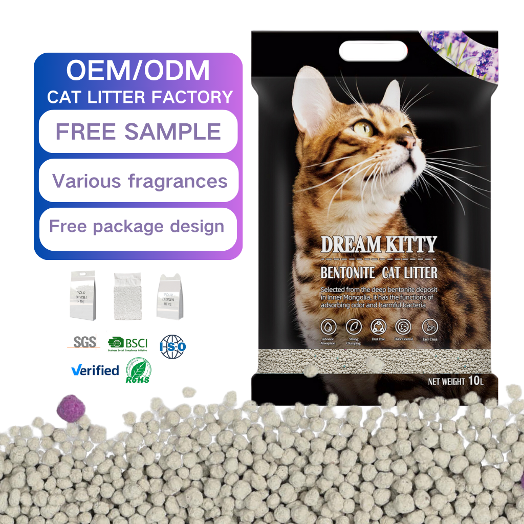 Best Selling Custom Wholesale Bulk Discounts Strong Clumping 100% Natural Safe for Pets Bentonite Sand Cat Litter