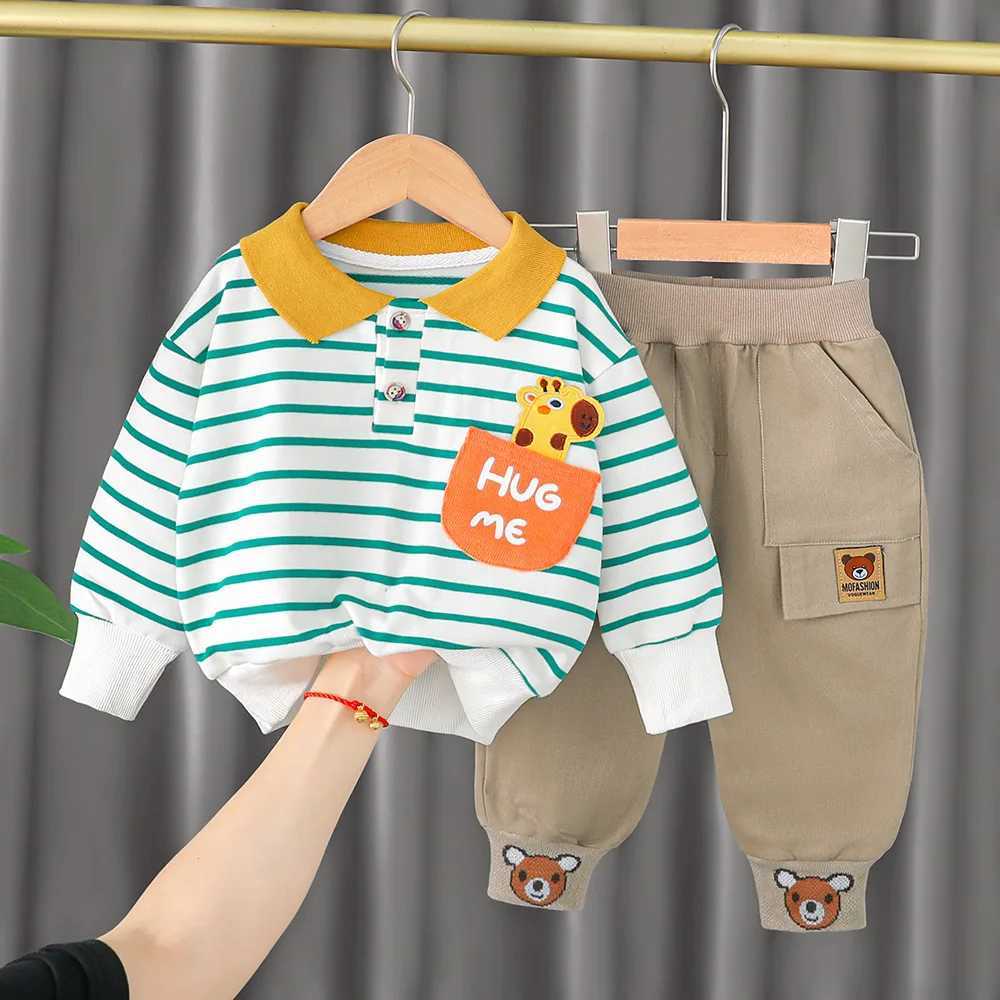 Clothing Sets Toddler Tracksuit Spring Baby Clothing Sets Children Boys Fashion Sport Clothes Kids Cartoon Bear Sweatshirt And Pants 2Pcs Suit H241126