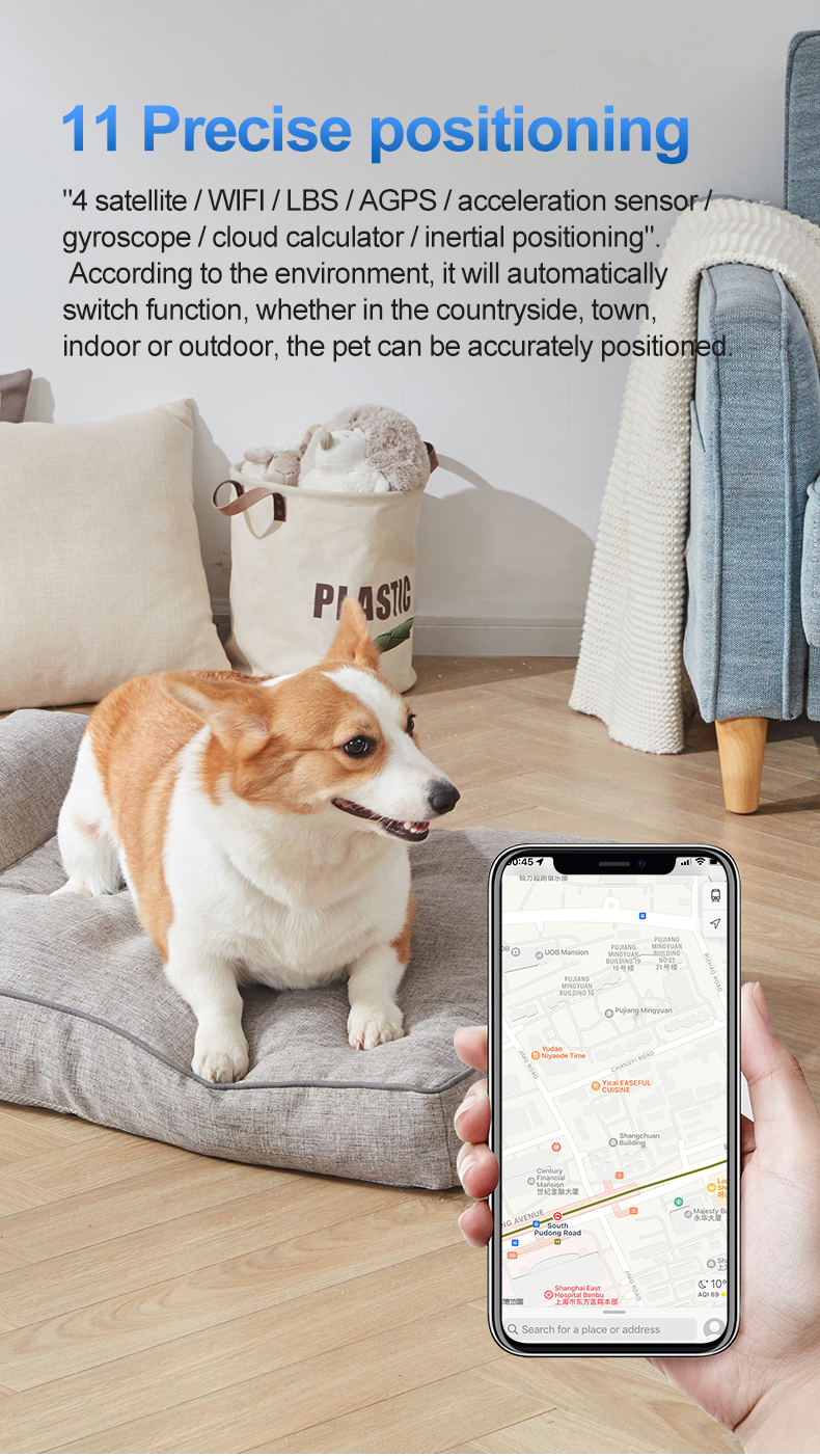 Locsmart D87 IP67 Waterproof Mini GPS Cats Collars Dog With Long Battery Life Pet Tracker
