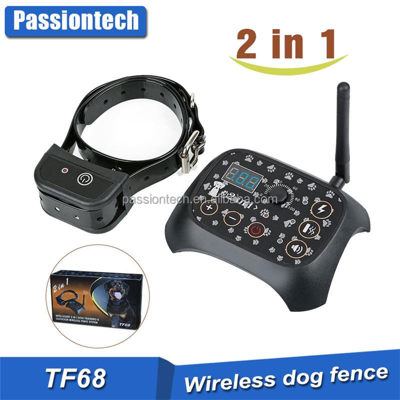 TOP INTELLIGENT 2 IN 1 DOG TRAINING & OUTDOOR WIRELESS FENCE SYSTEM TF68