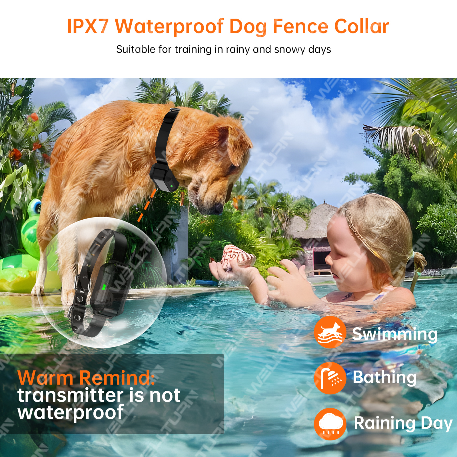 Patented New Design 10-120 FT Electric Dog Collar Fence System Indoor Outdoor Wireless Dog Fence Shock Pet Training Supplies