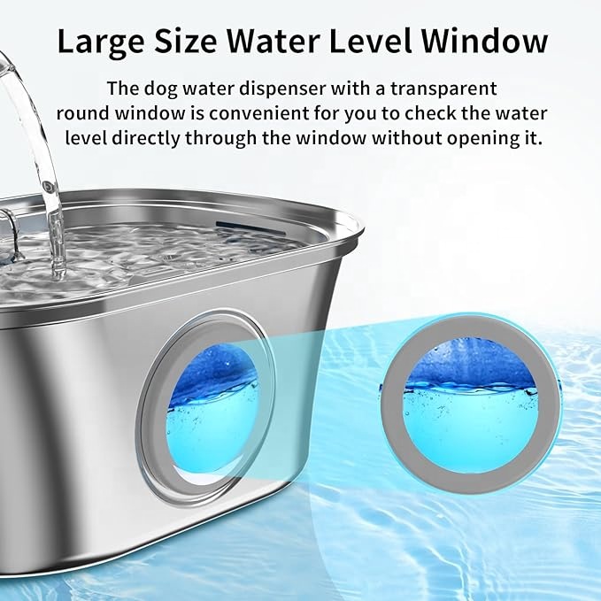 OF Hot Selling 3.2L Stainless Steel Electric Dog Drinking Dispenser Mute Water Feeder Pet Water Fountain