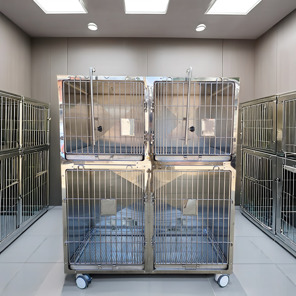 High Quality Breathable Pet Kennel Cage Dogs Cats Veterinary Clinic Carrier Snap Button Closure Featuring Steel Wood-Plastic