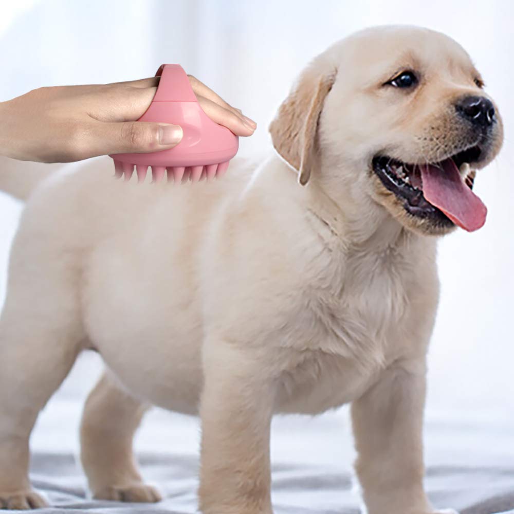 Custom LOGO SILICONE Dog Bath Brush Best Pet Bathing Tool for Dogs