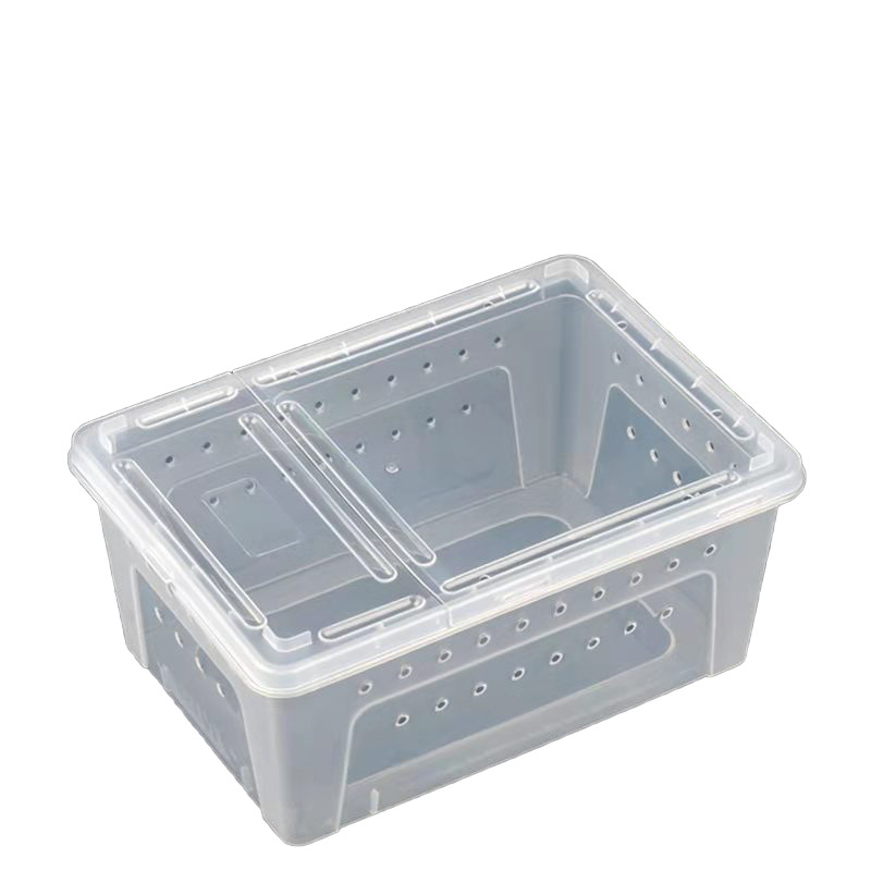 27*19*12cm transparent/black reptile pet carriers plastic reptile cage terrarium for reptiles