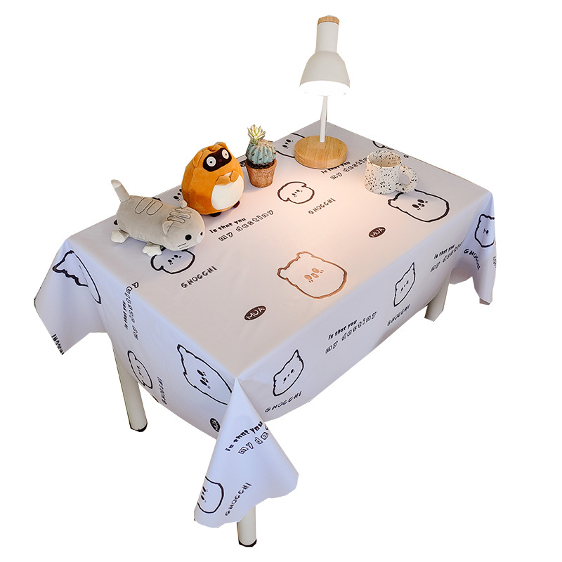 Cartoon waterproof and oil-proof small fresh PVC coffee table mat student desk decoration picnic tablecloth