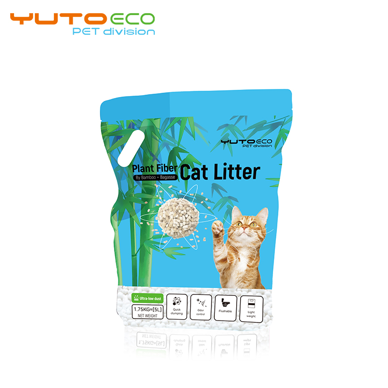 2024 Wholesale High-End 2.5mm Strong Clumping Flushable Cat Litter Natural Plants Based Deodorizing Cat Litter for Pets