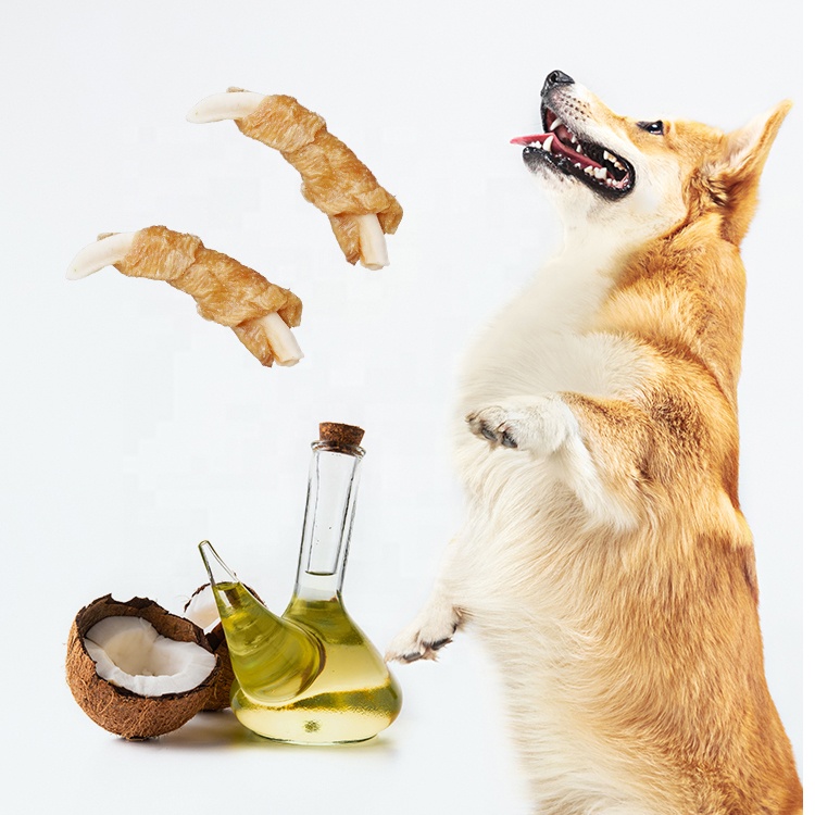 Wholesale dry pet treats dog food Chicken around coconut meat Nutritious dried dog treats OEM
