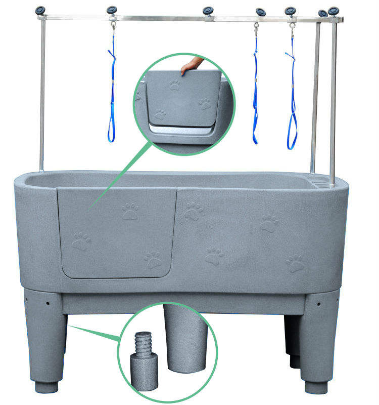 Dog Washing Station Shower Bathing Tub Plastic Portable Pet Spa Bathtub