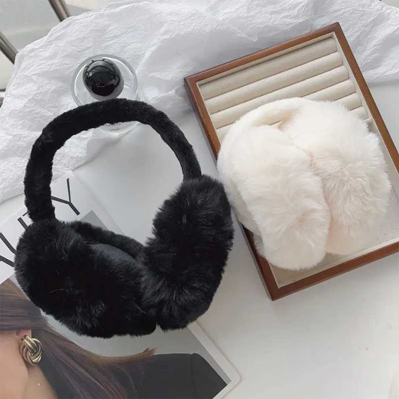 New Winter Solid Color Folding Earmuff Woman Outdoor Cold Protection Ear Cover Plush Warm Ear Muffs Fashion Soft Comfort EarflXJ241126