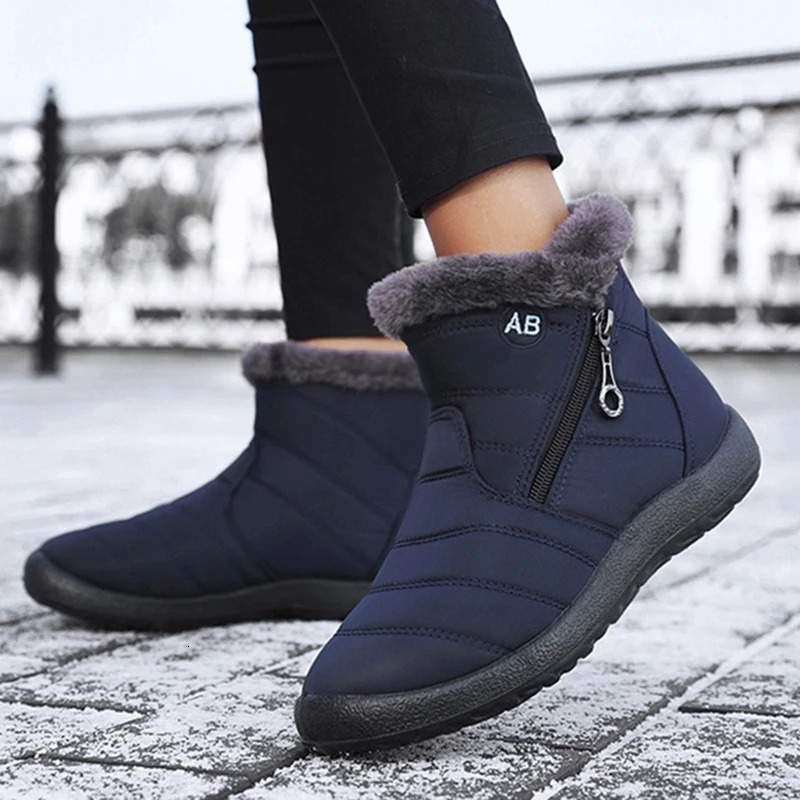 Womens boots snow insulated shoes womens waterproof platform boots zipper boots womens flat shoes 241126
