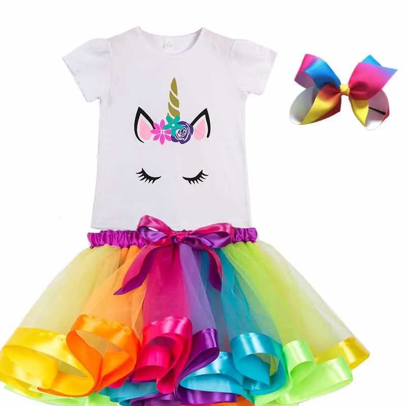 Summer Unicorn Baby Girls Tutu Dress 2-11Y Children Unicorn Party Little Girl Kids Clothes Princess Rainbow Outfits Dress