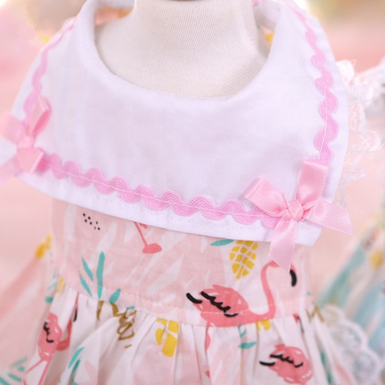 Heyri Pet Supplies Spring summer flamingo pet dog doll skirt clothes sweet romantic princess pet puppy dog dress clothes