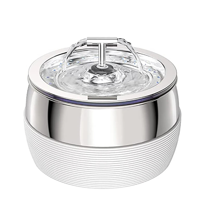 3L Stainless Steel Cat Water Fountain Pet Water Fountain Ultra-Quiet Pump Drinking Fountain Dispenser Pet Supplies