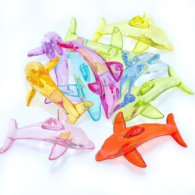 Wholesale Acrylic Dolphin Beads Multicolored Transparent Ornaments Aquarium Home Fish Tank Decoration
