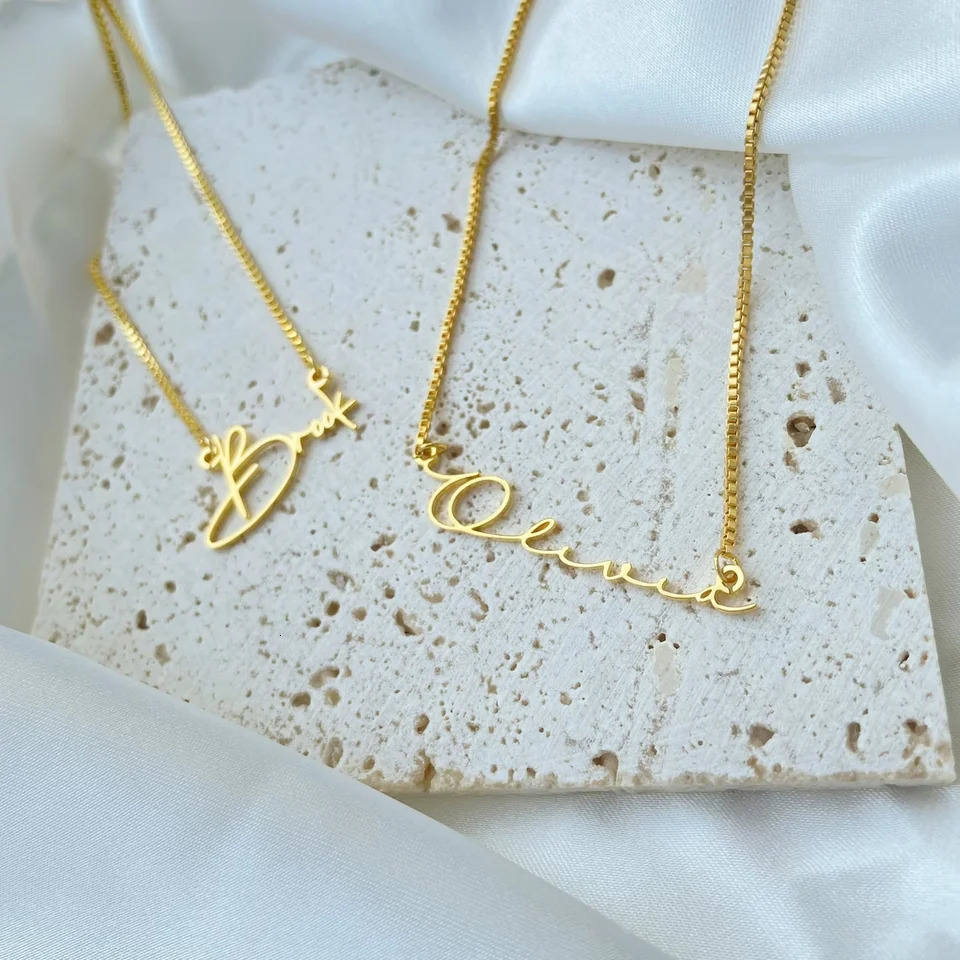 Personalised Gold Name Necklace with Box Chain Custom Handmade Jewelry Birthday Gift for Her Mom 241125