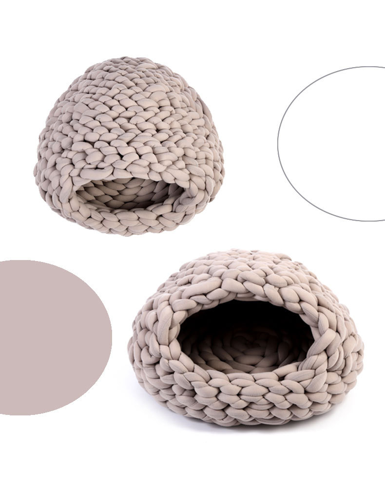 Maychan Wholesale High Quality ECO-friendly Cat Sleeping Nest, Comfortable Hand-woven Cotton Knitted Pet Bed