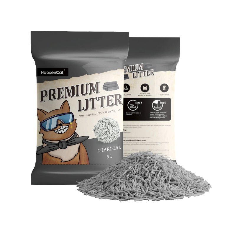 Bulk 2.0mm Strip Charcoal Tofu Cat Litter Sand
