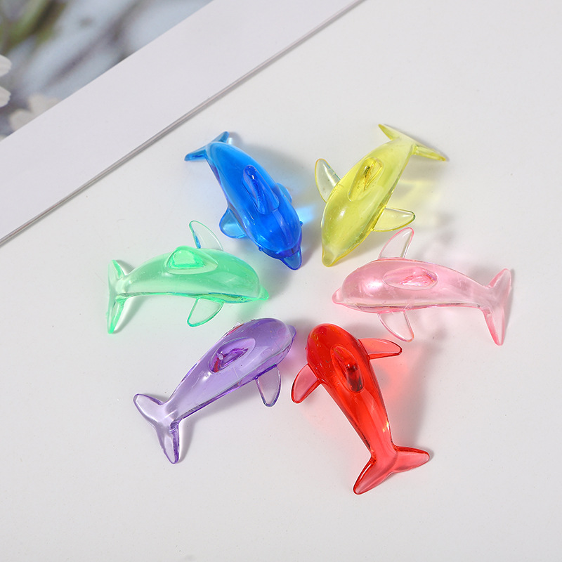 Wholesale Acrylic Dolphin Beads Multicolored Transparent Ornaments Aquarium Home Fish Tank Decoration