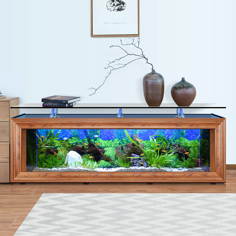 Large Custom Glass Clear Luxury Aquarium Tank Fish For Home big Fish tank of TV cabinet Goldfish tank landscaping customization