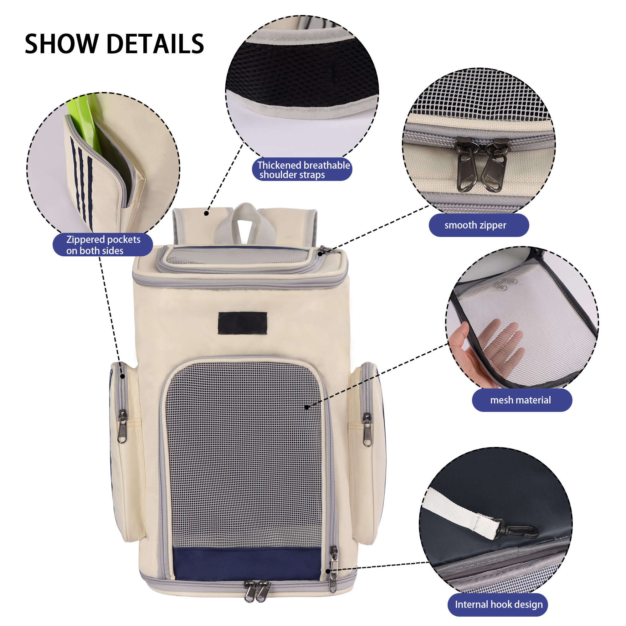 Foldable Pet Carrier Backpack for Small Dogs Puppy Cats, for Traveling Hiking Outdoors