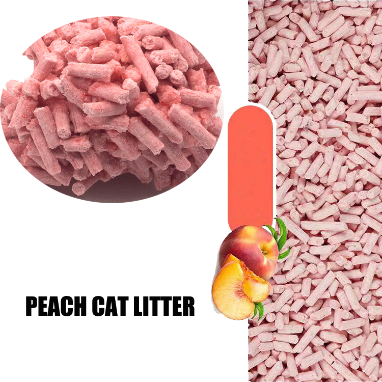 Customized Color Natural plant Dust-Free Pet Product Tofu Cat Litter Peach Scent 18L best Selling