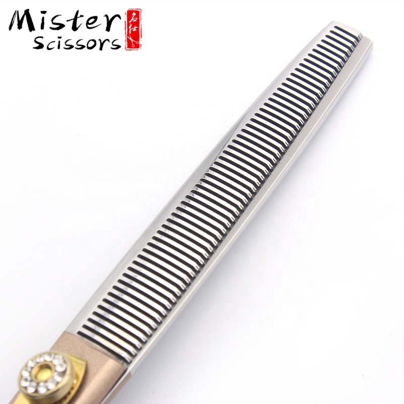 Rose Gold Professional Pet Grooming Scissors Kit Fishbone Teeth Thinning Scissors 7.5 inch 440C Stainless Steel