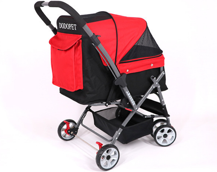 Portable Pet Trolley One-key Folding Detachable Handcart Cat Teddy Dog Utility Cart Stroller