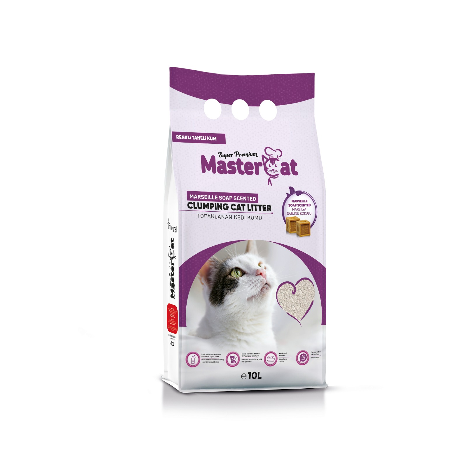 High Quality 10L Bentonite Cat Litter Fast Clumping Marseille Soup Scented Wholesale MasterCat Sand for Cats