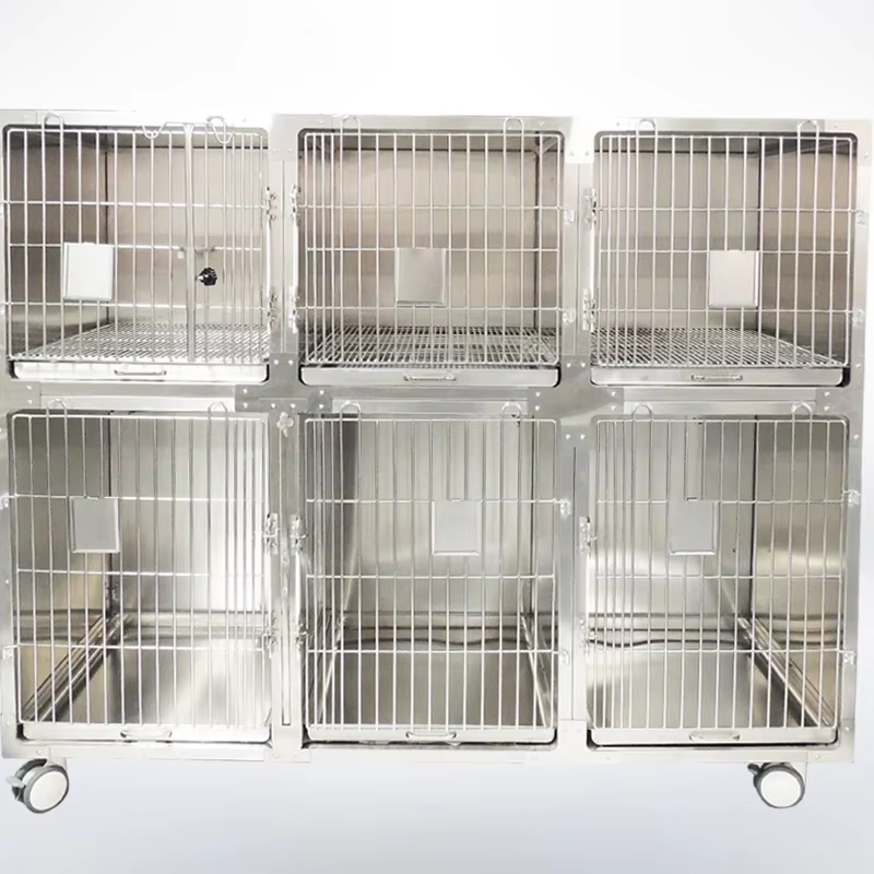 Stainless steel veterinary dog combination cage pet display animal Clinic Large Kennel veterinary icu cages vet cage