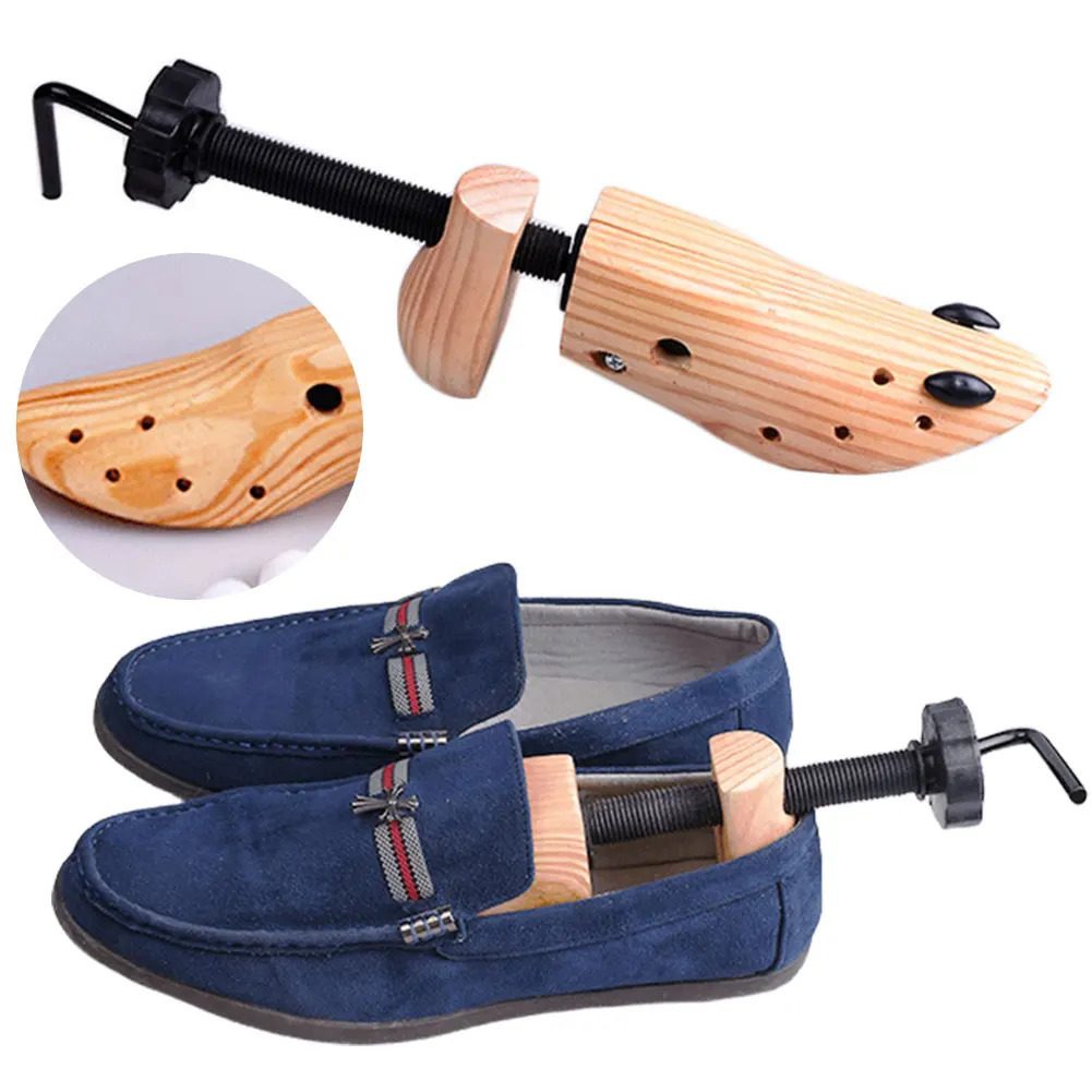Wooden shoe stretching machine with adjustable length and wide shoe tree shape frame professional mens and womens shoe rack 241126