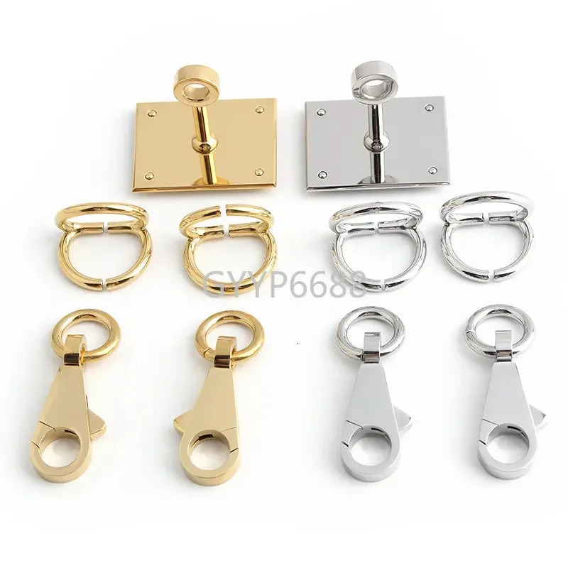 GoldSilver Stainless Steel Metal Rectangle Hanger Clasp Locks For DIY Craft Handbags Purse Bags Buckles Hardware Accessories 241125