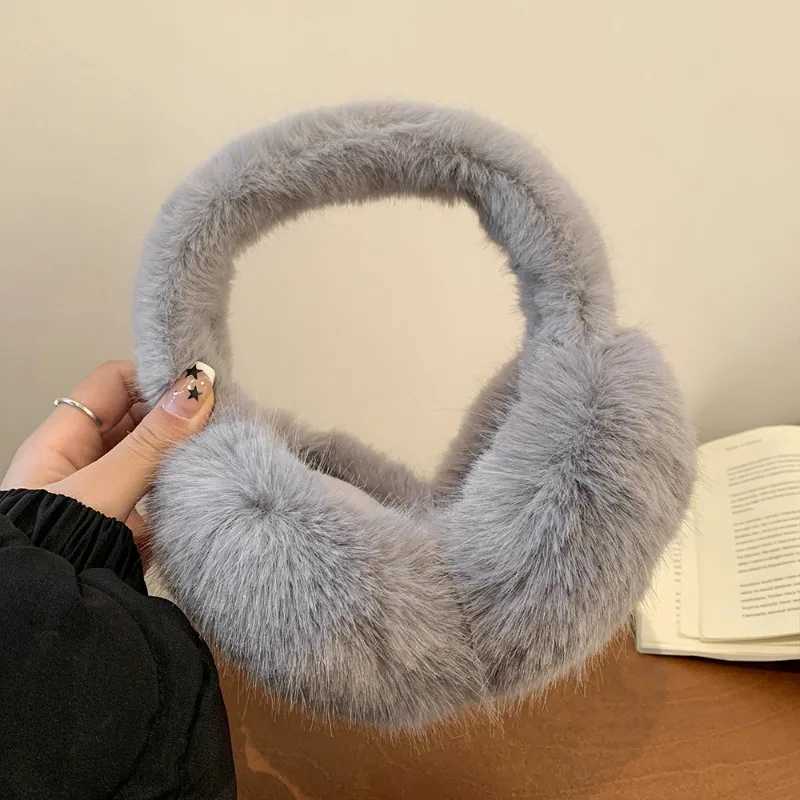 2024 Solid Color Soft Plush Ear Warmer Winter Warm Earmuffs Fashion Ear Cover Outdoor Cold Protection Ear-Muffs Folding EarflXJ241126