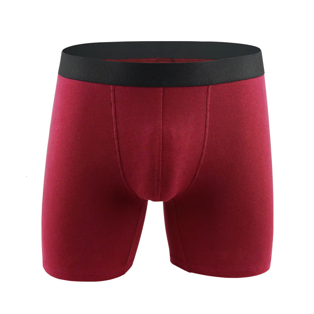 5 pieces/batch of mens underwear pure cotton big boxing long sports solid color anti friction mens underwear 241126
