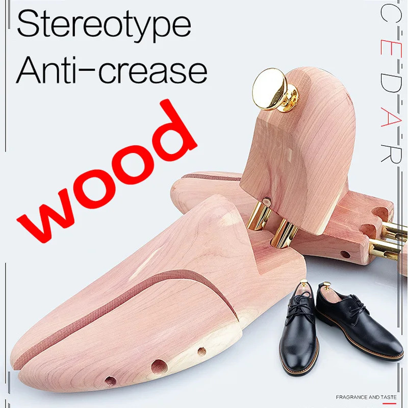 1 pair of high-quality double tube red cedar wood adjustable shoe shape mens and womens shoe tree stretching machine anti wrinkle 241126