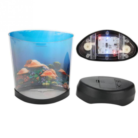 USB Aquarium Light Desk Mini Fish Tank Mood LED Lighting Color Changing Night Lamp Jellyfish Fish Tank Aquarium Accessories