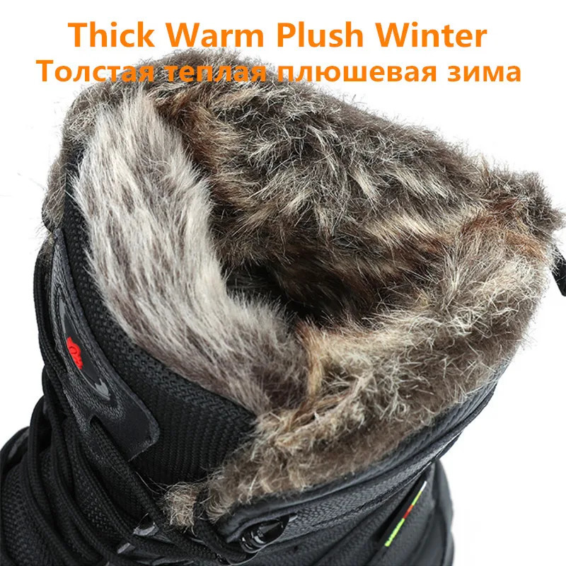 Winter waterproof mens boots plush super warm snow boots mens sports shoes Ankle boots outdoor mens desert boots Botas Hombre 241126