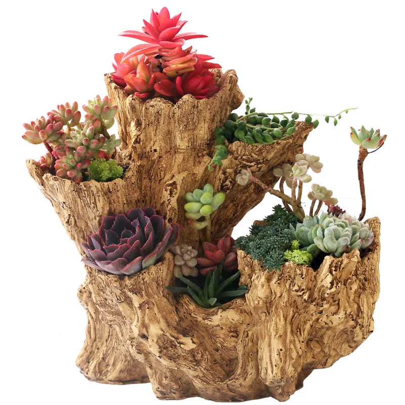 American Root Cutting Shape Juicy Resin Flower Pot Outdoor Balcony Furniture Crafts Garden Villa Vase Decoration 241125