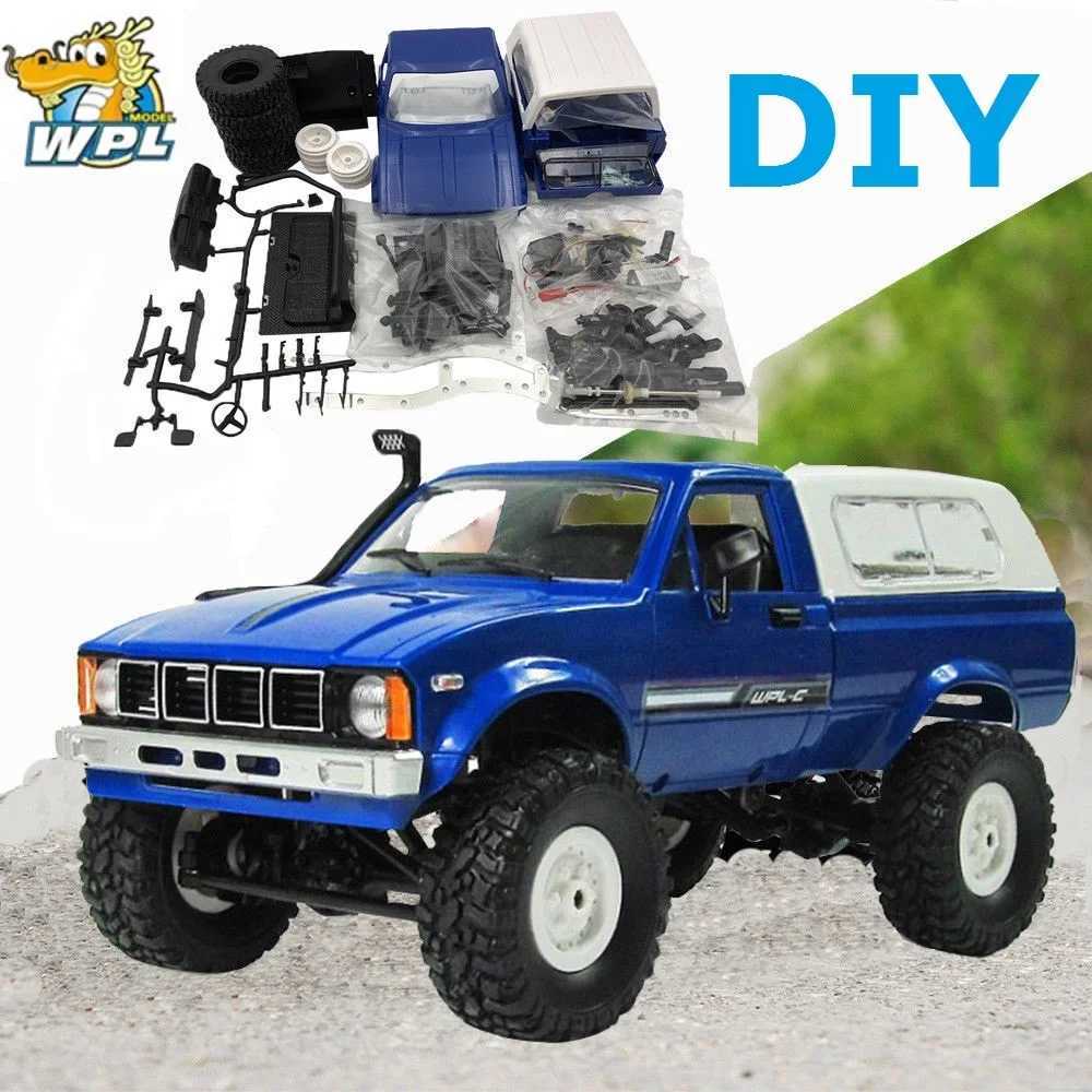 WPL C24-1 4WD 1/16 Kit 2.4G Crawler Off Road RC Car 2CH Vehicle Models With Motor Servo and Head Light WPL C24 CAR kit