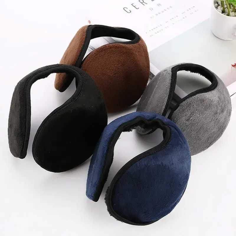 Soft plush thick ear warmers for women and men fashionable winter earmuffs solid color earmuffs outdoor protective earmuffs W241126