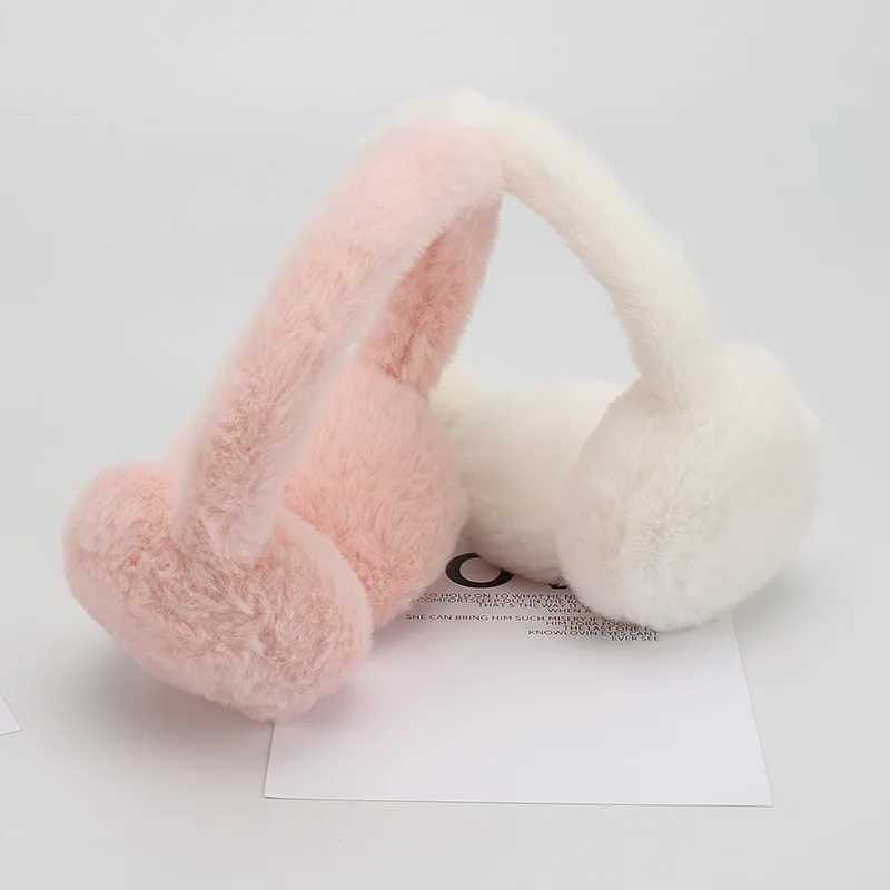 New solid color soft plush earmuffs warm winter earmuffs fashionable earmuffs outdoor cold protection earmuffs foldable earmuffs W241126
