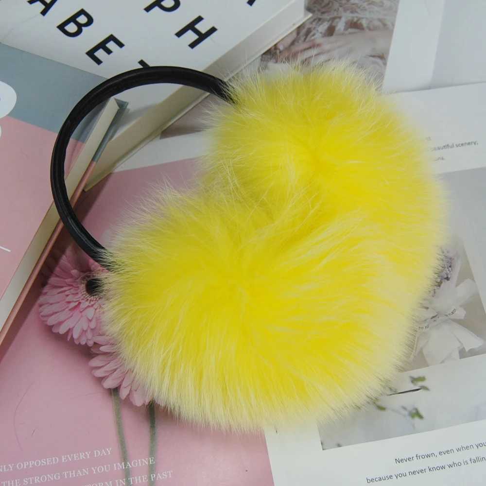 New luxury womens fox fur earmuffs for winter women warm and genuine fox fur earmuffs for girls oversized womens fur earmuffs W241126